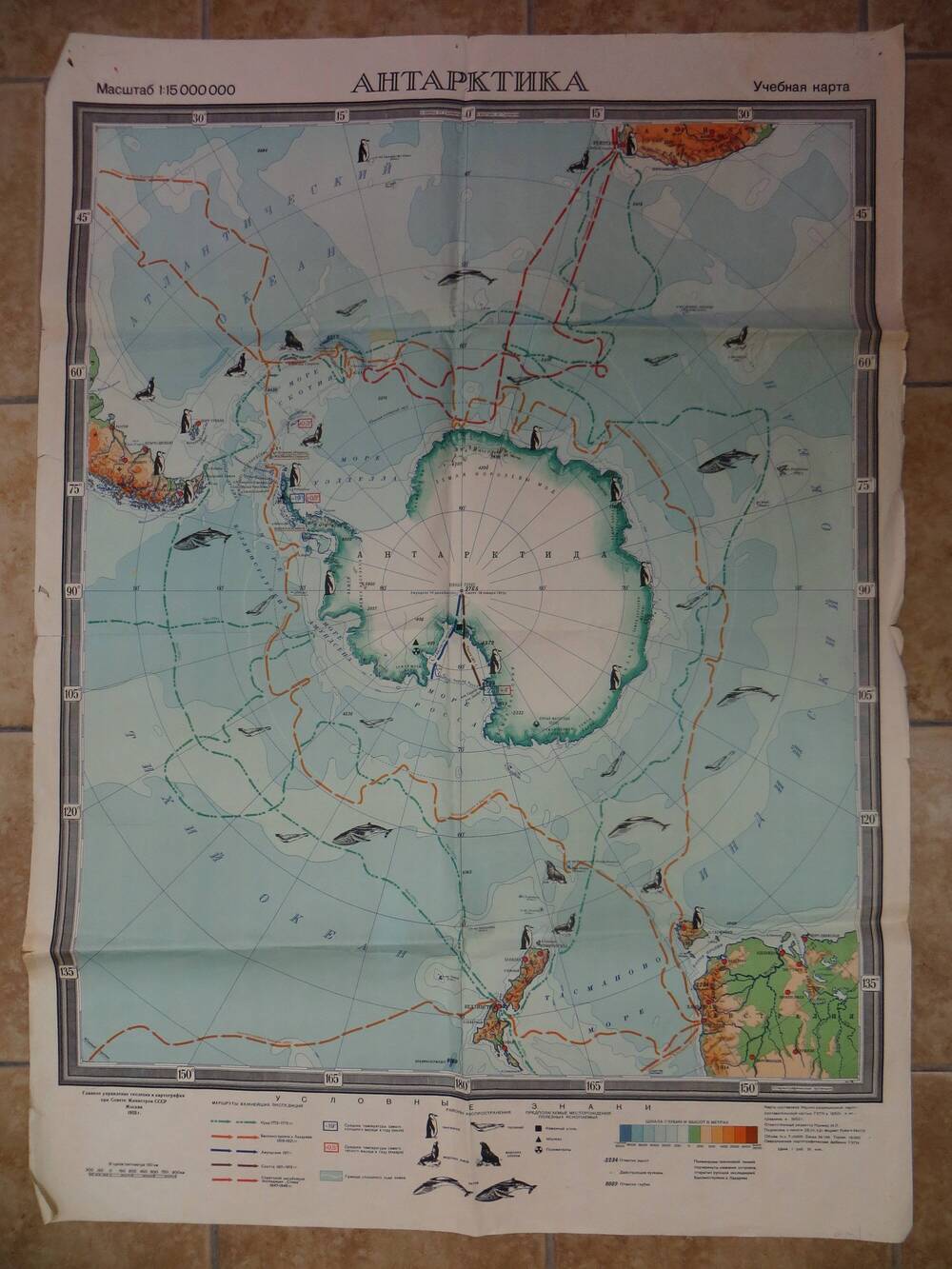 Антарктика. Карта учебная