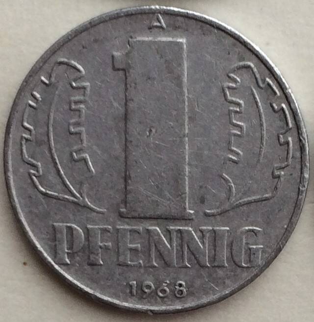 Монета 1 пфенниг, Германия