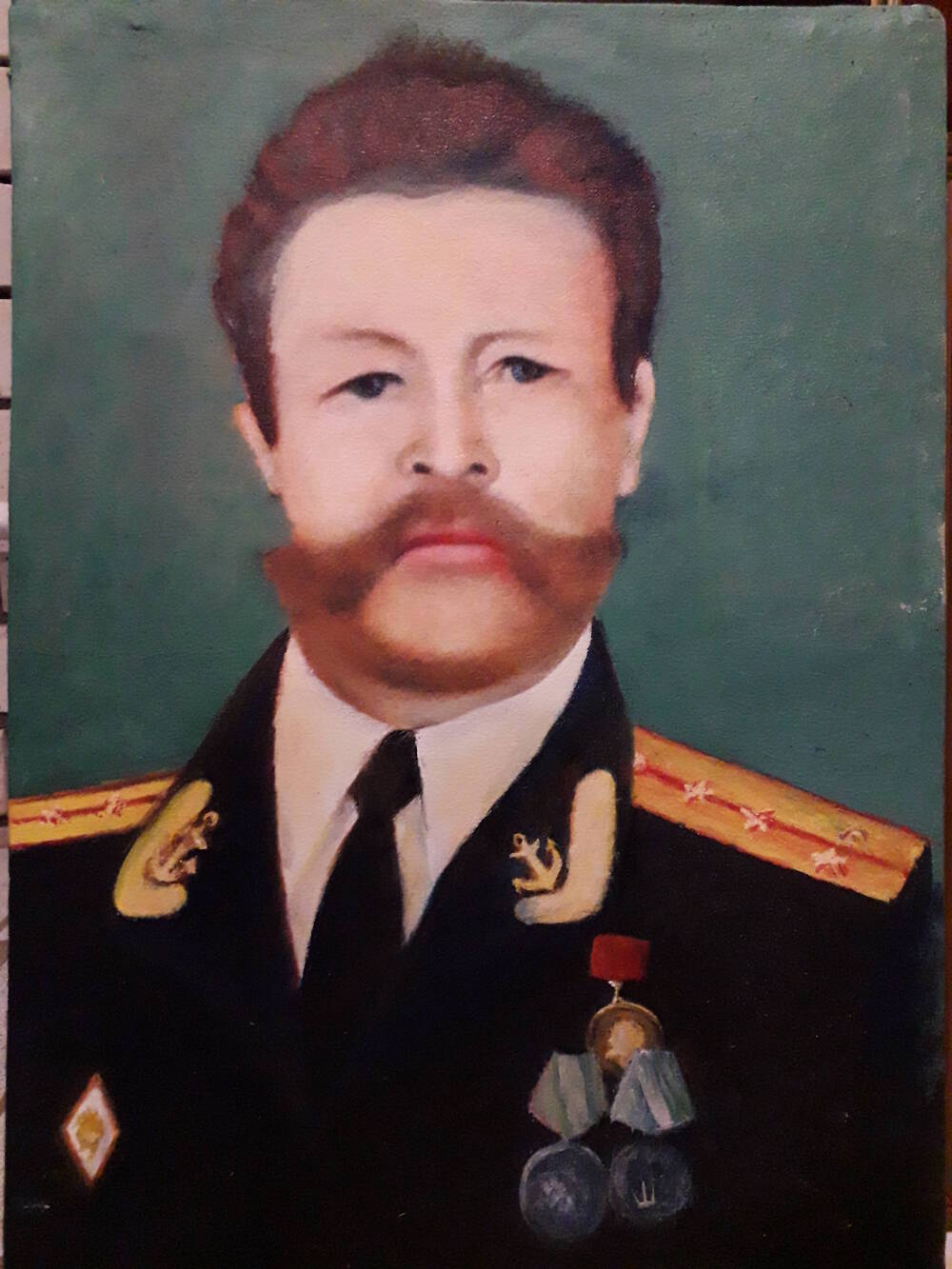 Портрет Петрова Александра Ивановича, почётного гражданина г. Абдулино, краеведа, автора книг об абдулинцах.