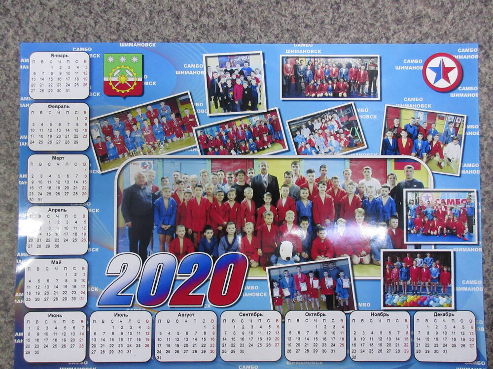 Календарь настенный листовой «Самбо Шимановск» на 2020 год