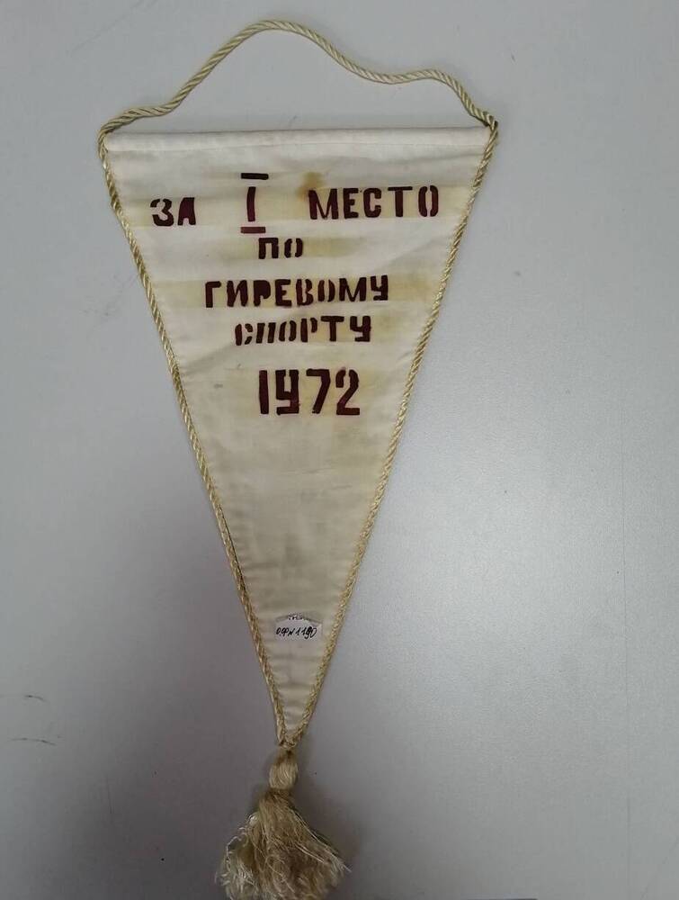 Вымпел за I место по гиревому спорту 1972 г.