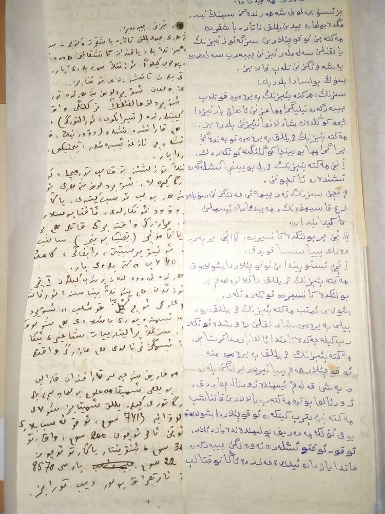 Письмо от учащихся г.Свердловска средней  школы №4 им.М.Гафури. от 1927