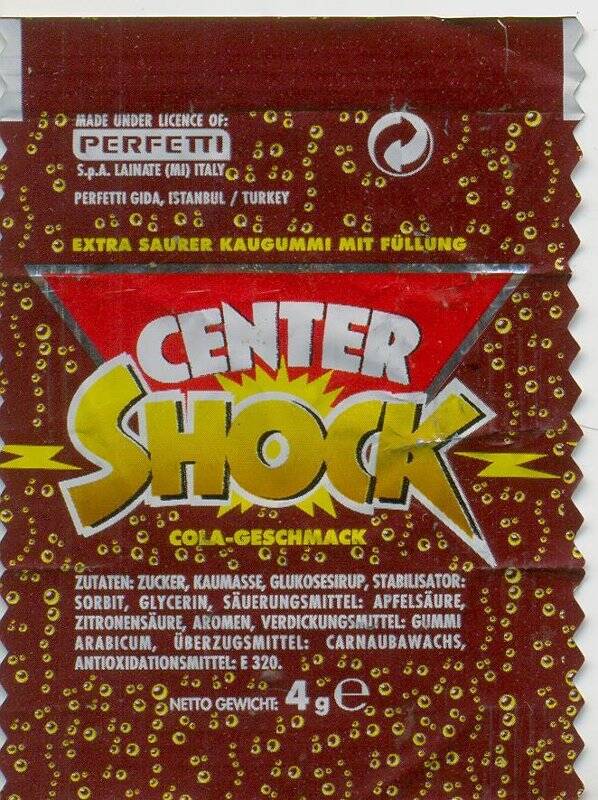 Обертка от жевательной резинки «Center Shock»