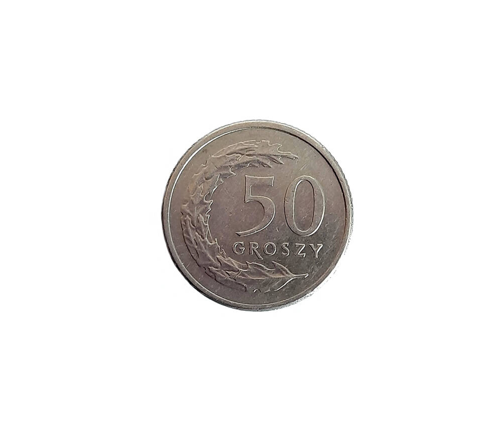 Монета  50 грошей,  Польша 1991г.