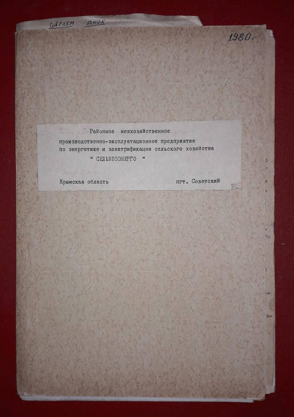 Районное хозяйственное производственно-эксплуатационное  предприятие по энергетике и электрификации с/х Сельхозэнерго.