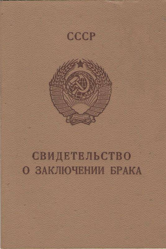 Свидетельство о заключении брака I-CH № 290030 Данилкиной Тамары Лазаревны16.06.1976