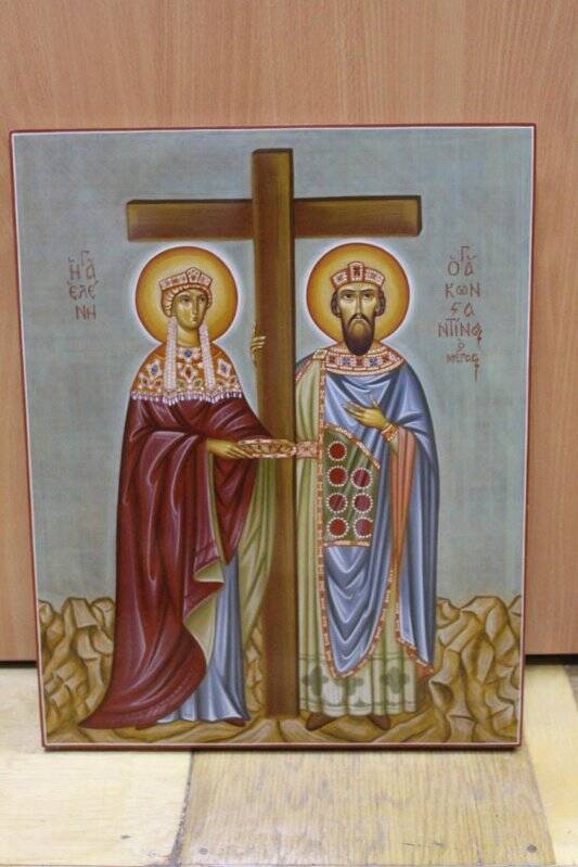 Икона «Святой равноапостольный царь Константин и матерь его царица Елена». Икона