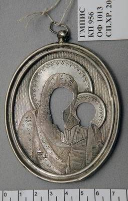 Оклад серебряный к иконе Богоматерь Одигитрия.