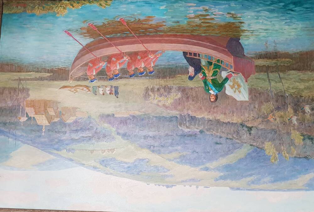 Картина. Купцов В.С.  1699г. Петр I на реке Яхрома, в предместьях будущего города Яхрома