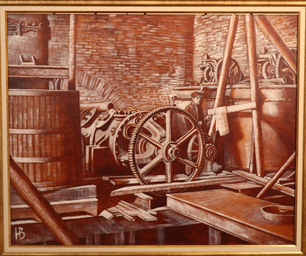Картина. Оборудование цеха  в 1920-е годы