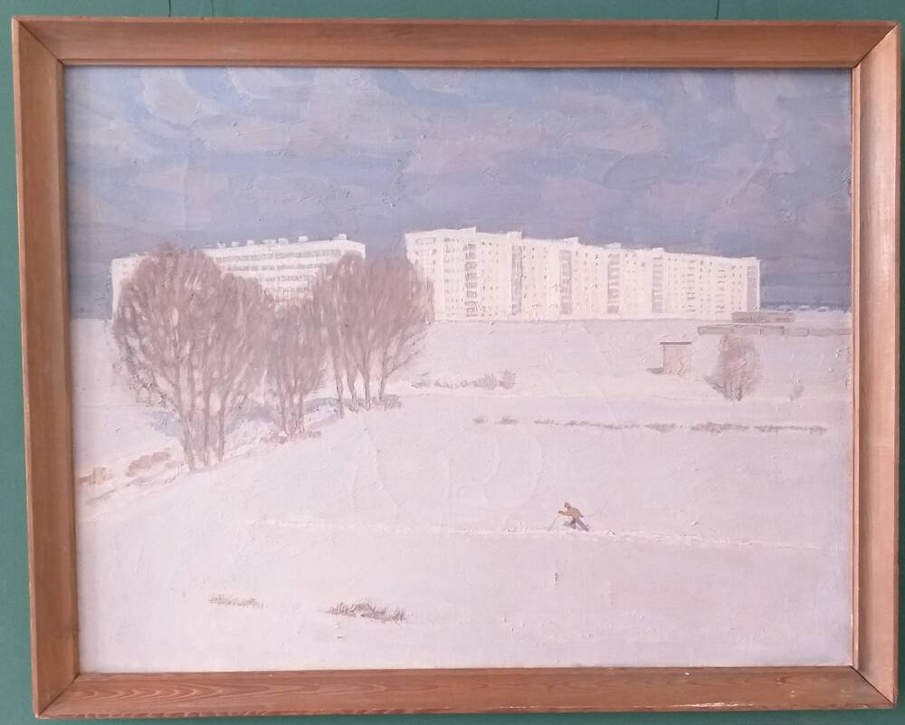 Картина. Кулаев Н. Ф. Ногинск строится, 1980 год.