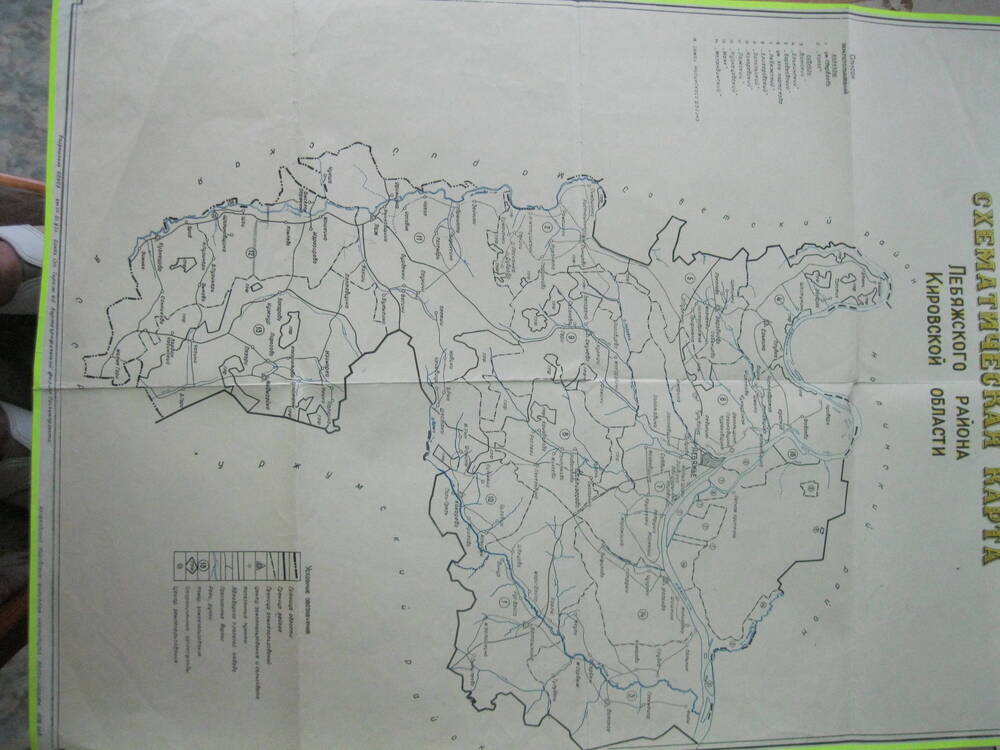 Карта схематическая Лебяжского района Кировской области
