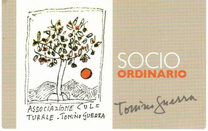 Карточка члена «ordinario» Культурной ассоциации Тонино Гуэрры.