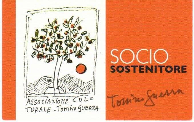 Карточка члена «sostenitore» Культурной ассоциации Тонино Гуэрры.