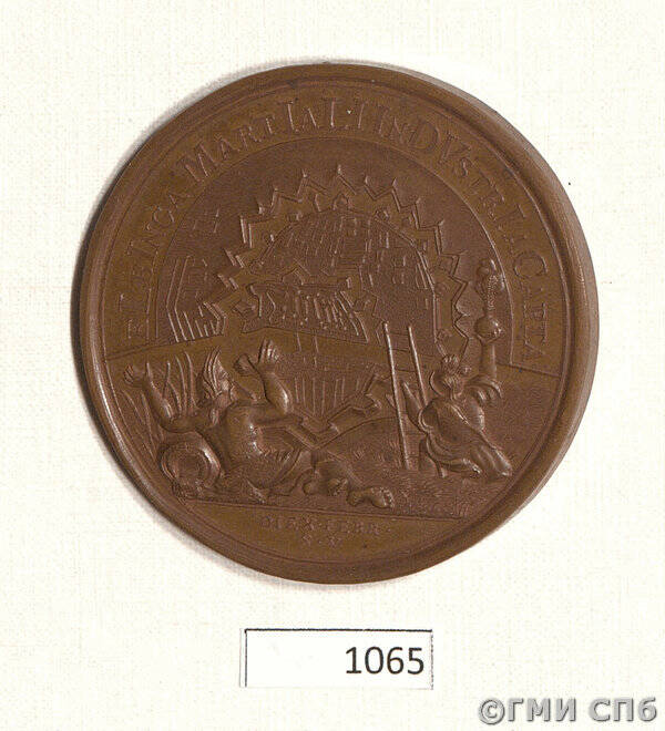 Медаль в память взятия крепости Эльбинга в 1710 г.
