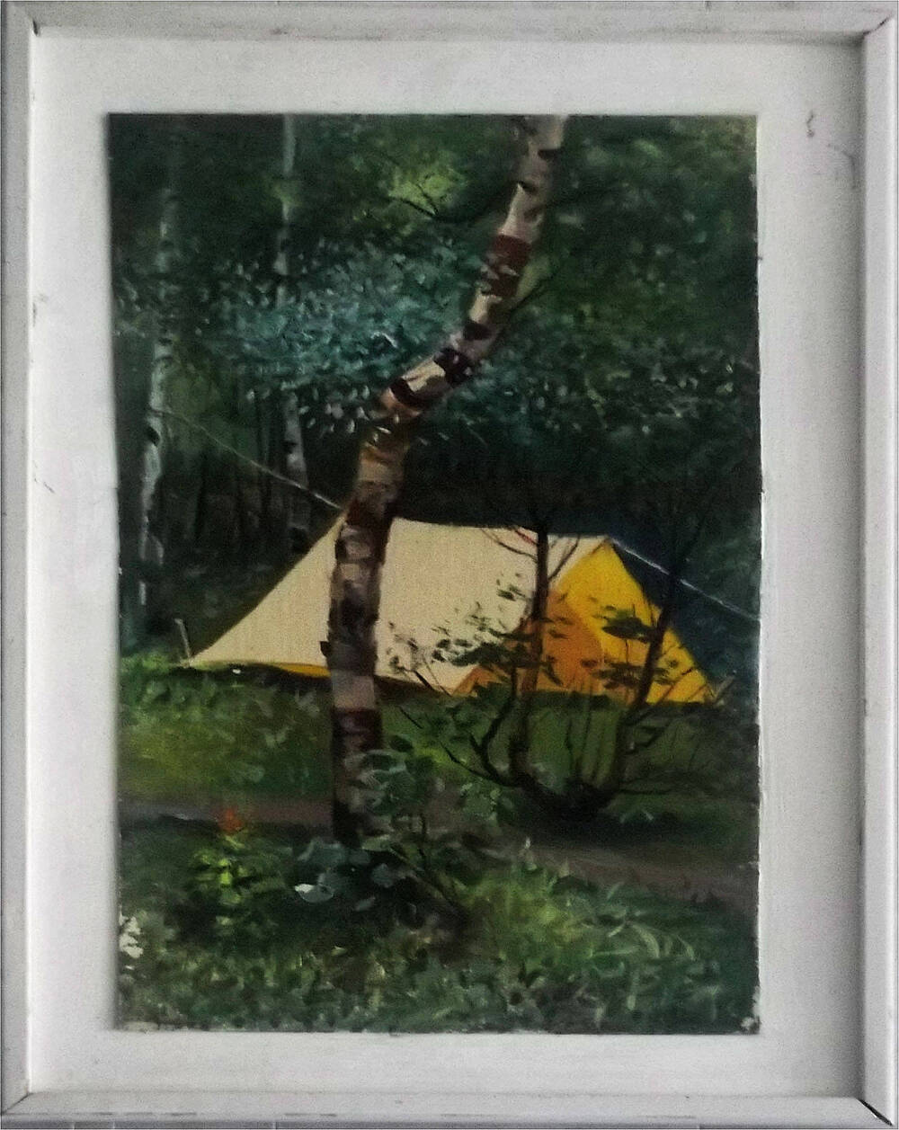 Этюд Дьяченко В. Е. Палатка в лесу.