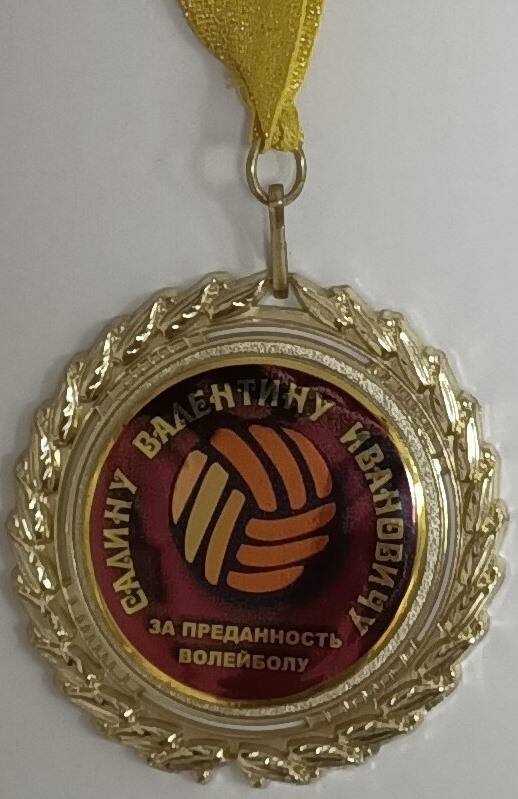 Медаль Салину Валентину Ивановичу за преданность волейболу. Федерация волейбола Ростовской области