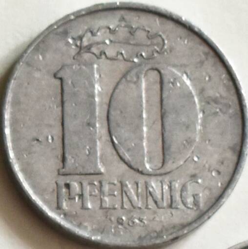 Монета 10 пфеннигов, 1963 год, Германская Демократическая Республика