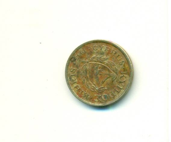 Монета. Кипр.
2 цента 1985 г.