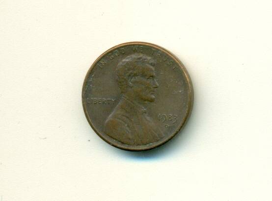 Монета. США. 
1 цент.  1983 г.