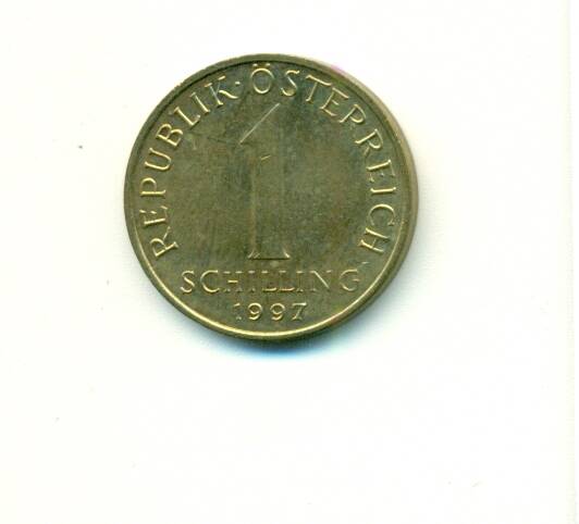 Монета.  Австрия.
 1 шиллинг 1997 г.