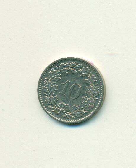 Монета. Швейцария.
 10 франков 1980 г.