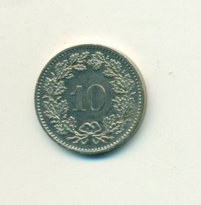 Монета. Швейцария.
 10 франков  1983 г.