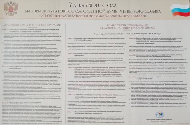 Плакат 7 декабря 2003 года выборы депутатов в Государственную думу 4- го созыва.