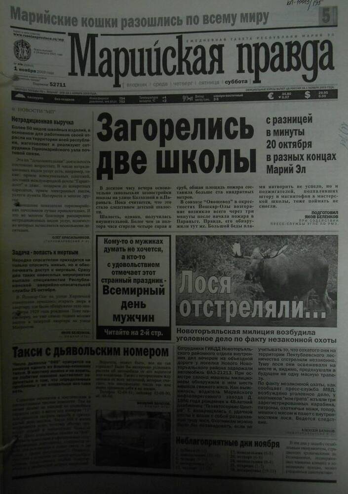 Газета Марийская правда № 208 (21615) 