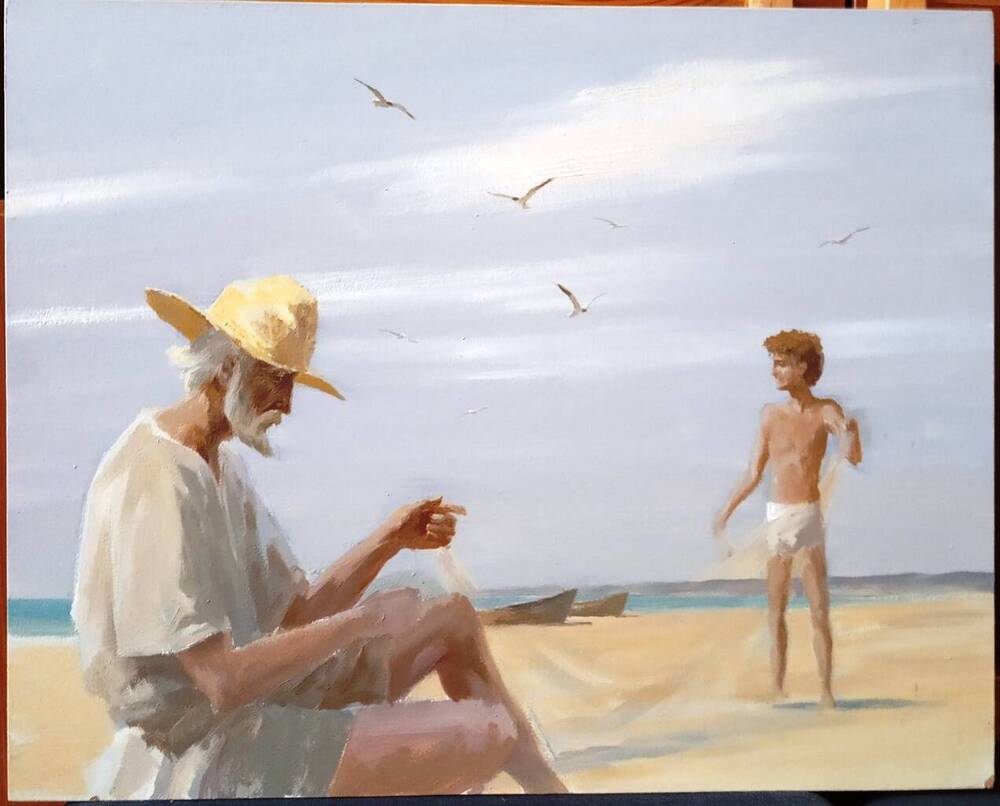 Картина «Старый грек и мальчик у моря»
