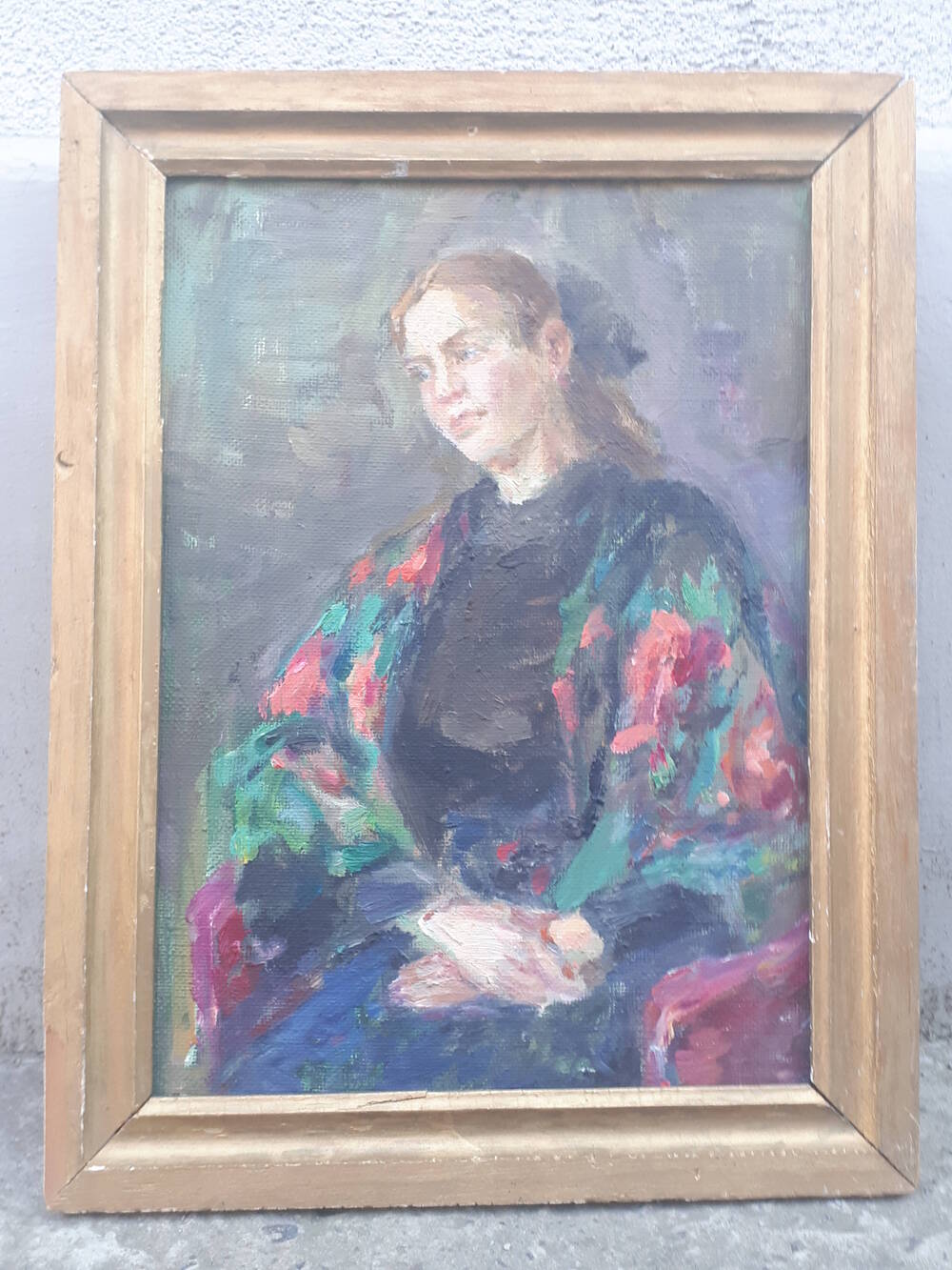 Картина «Девушка в цветном платке»