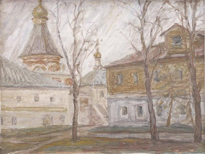 Картина. Покровская церковь и дом игуменьи в Александровской слободе