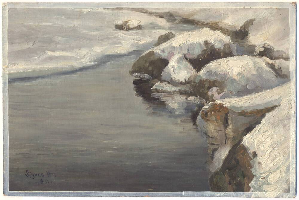 Картина Озеренские ключи зимой, автор Н.А. Лунев
