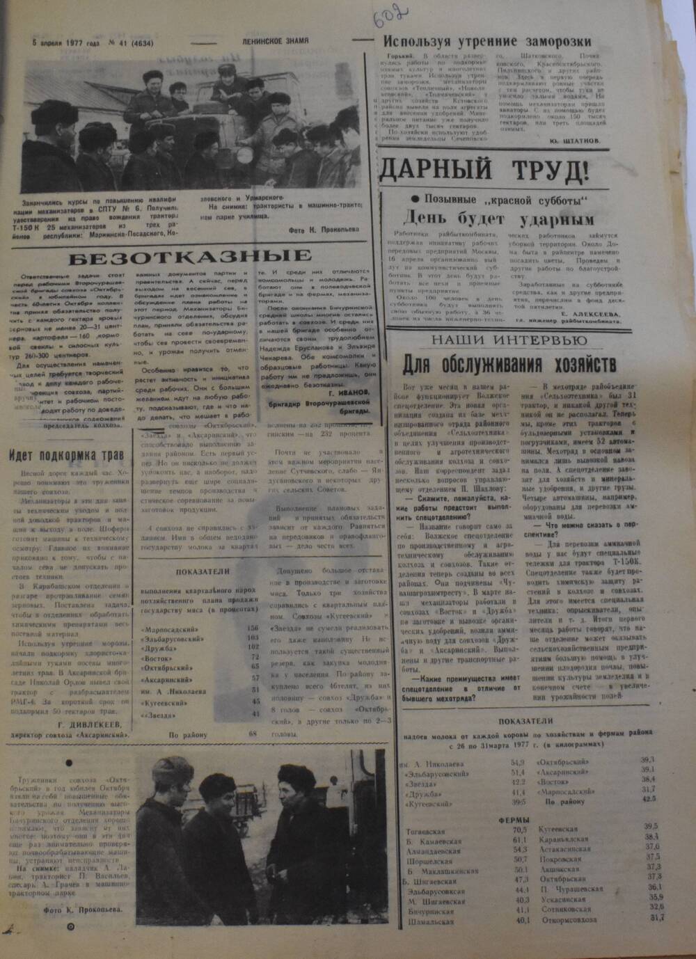 Газета Ленинское знамя от 5 апреля 1977
