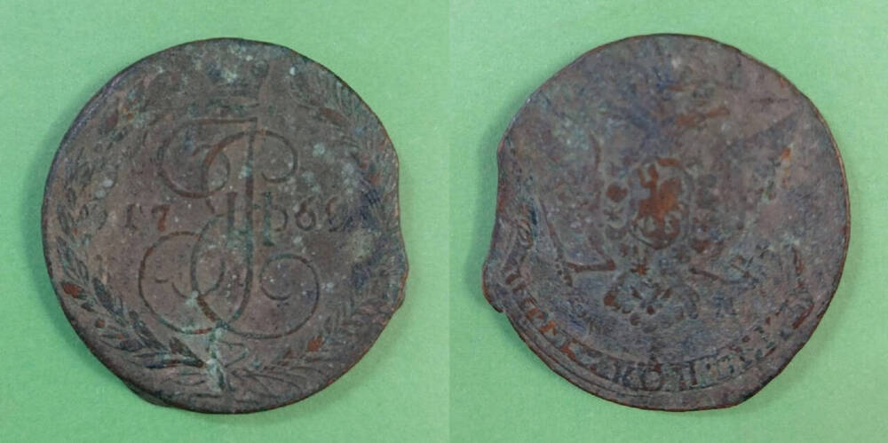 Монета 5 копеек 1770 год
