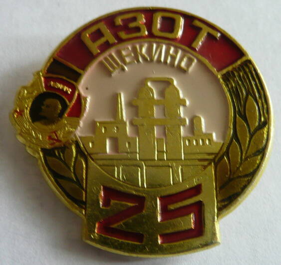 Значок 25 лет Азот - к 25-летию Щекинского производственного объединения Азот