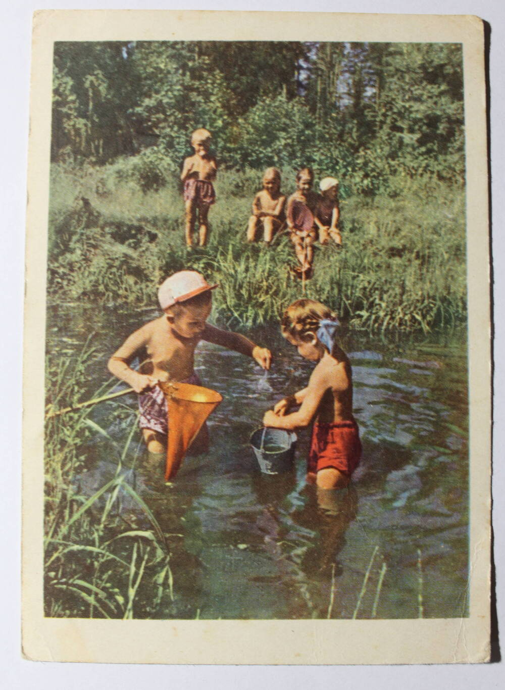 Фотография. Подборка открыток с изображением детей. ...Рыбку поймали!