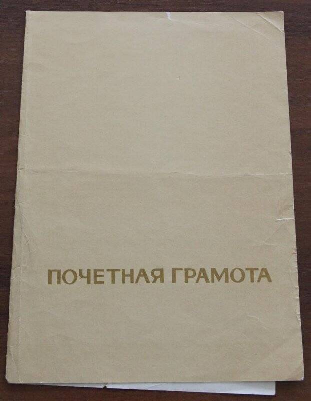 Документ. Грамота почетная Ланцман И.И. г. Жигулевск. 22 апреля 1970 года.