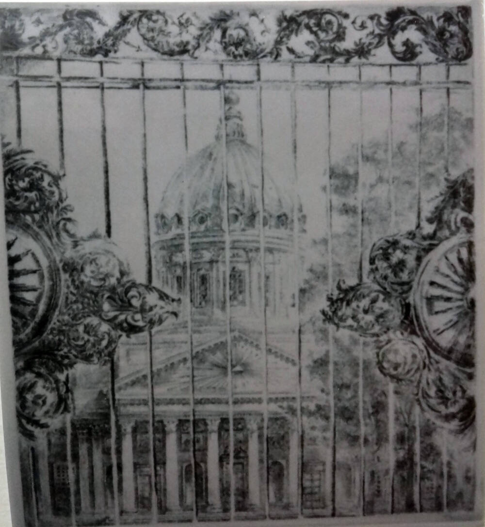 Картина Казанский собор из серии Решетки Петербурга
