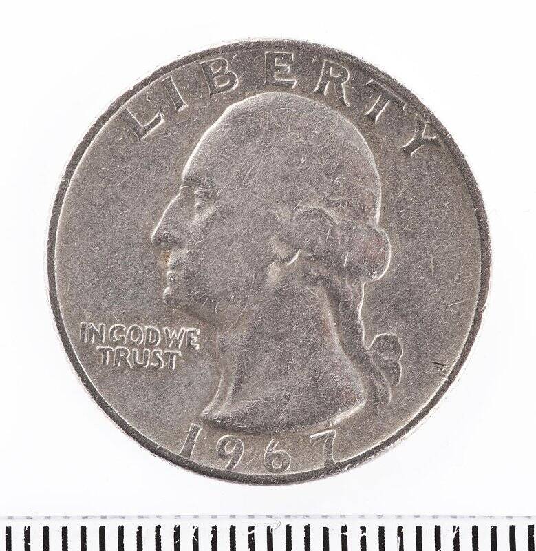 Монета 25 центов. США