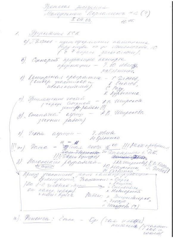 Протокол заседания Молодежного Парламента