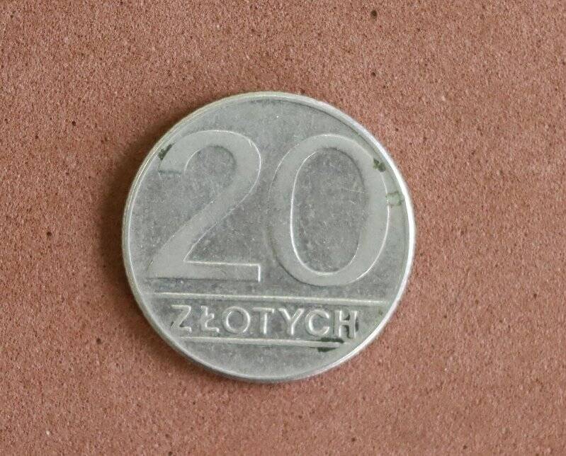 Монета. 20 злотых.