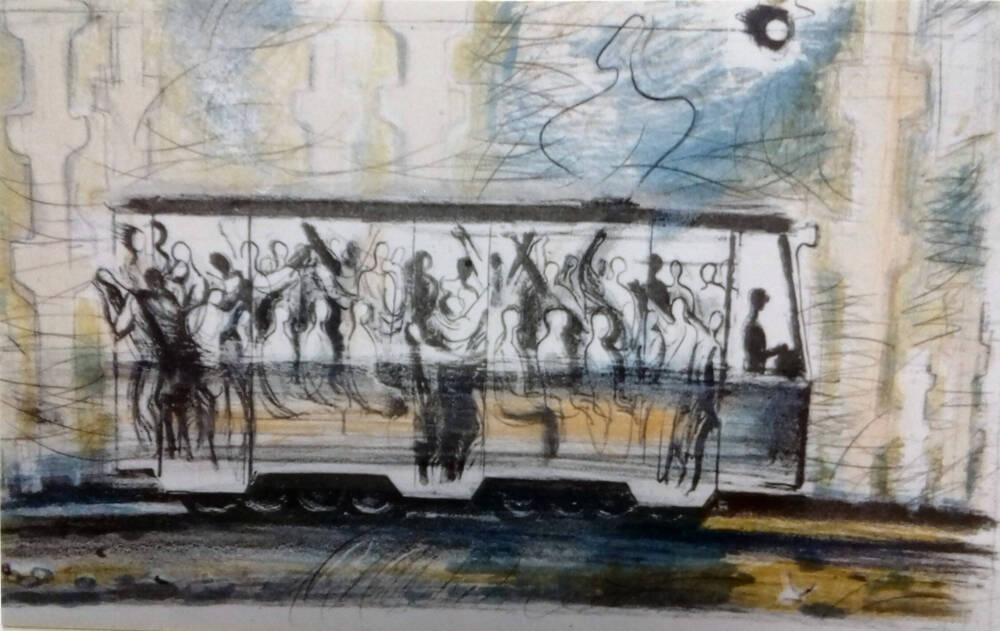 Картина Город-трамвай