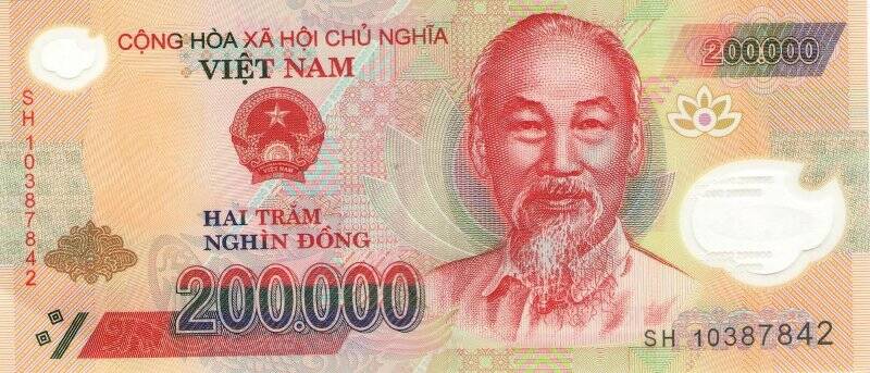 Бумажные денежные знаки. Билет Национального Банка  Республики Вьетнам 200.000 Донгов 2006 г. SH 10387842