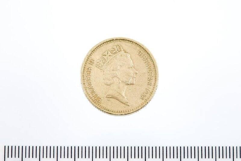 Монета разменная. 1 фунт. Гибралтар. Великобритания
