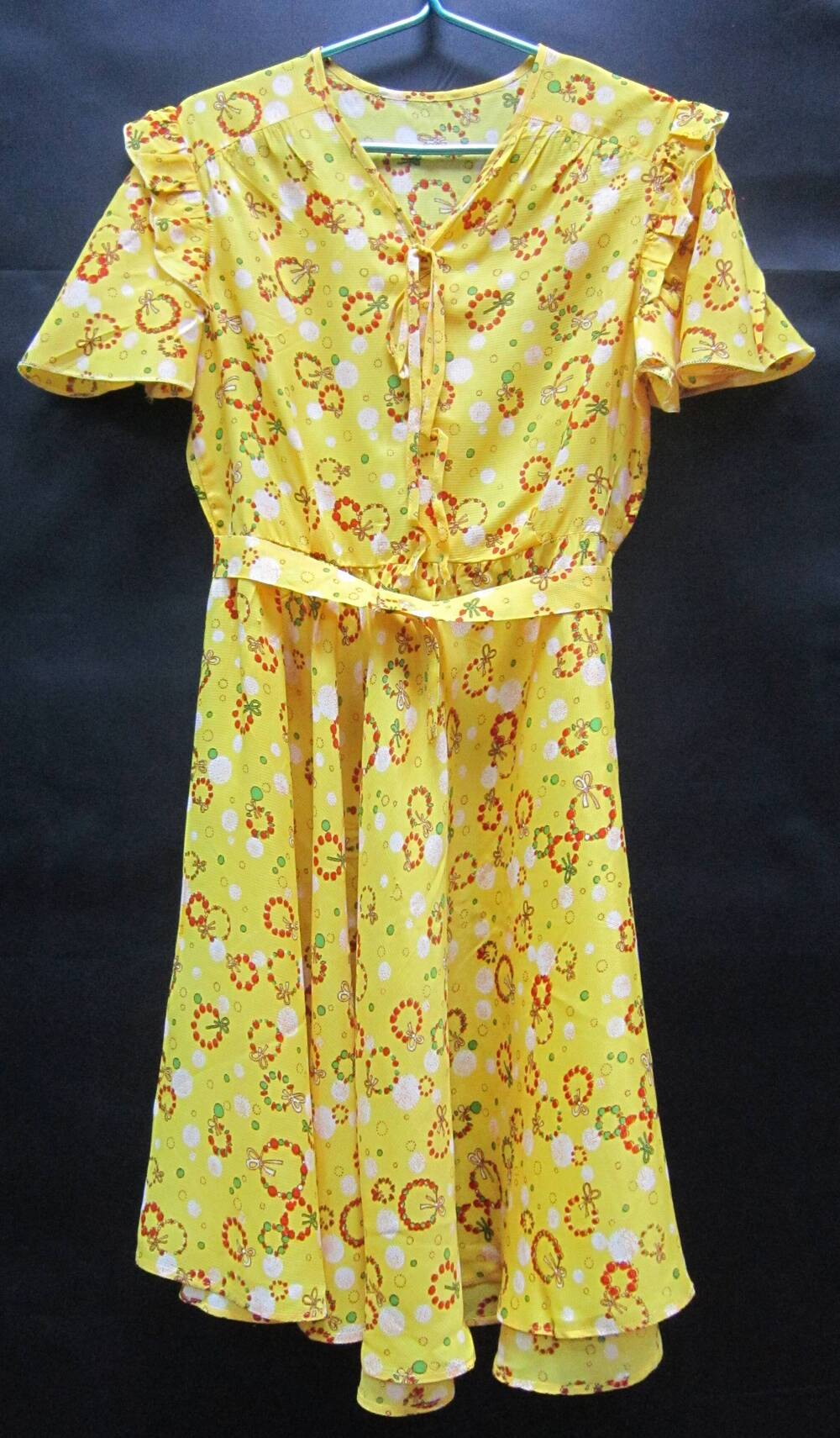 Платье детское жёлтое с рисунком