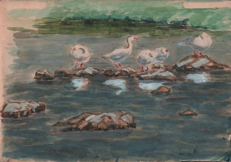 Рисунок «Купание гусей»