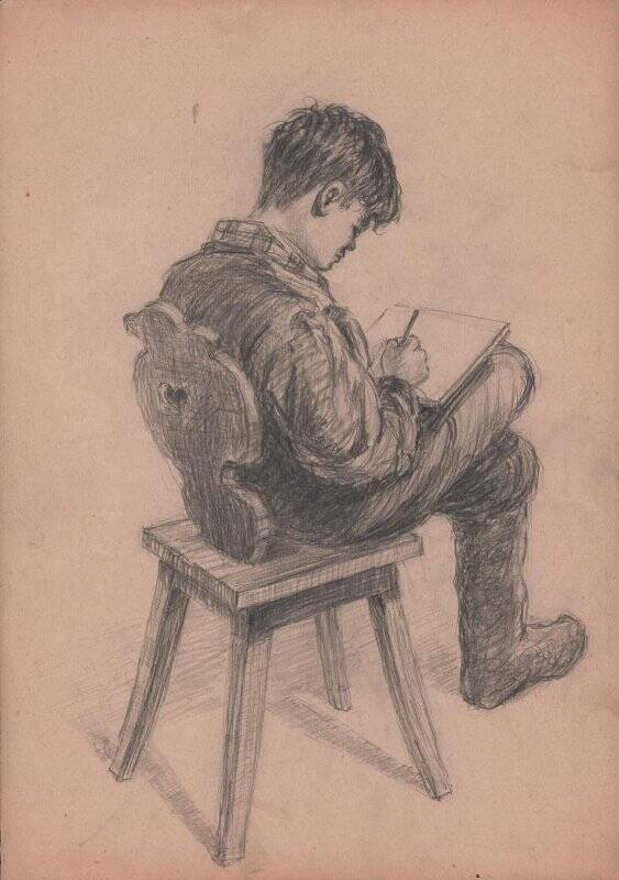 Портрет рисующий школьник