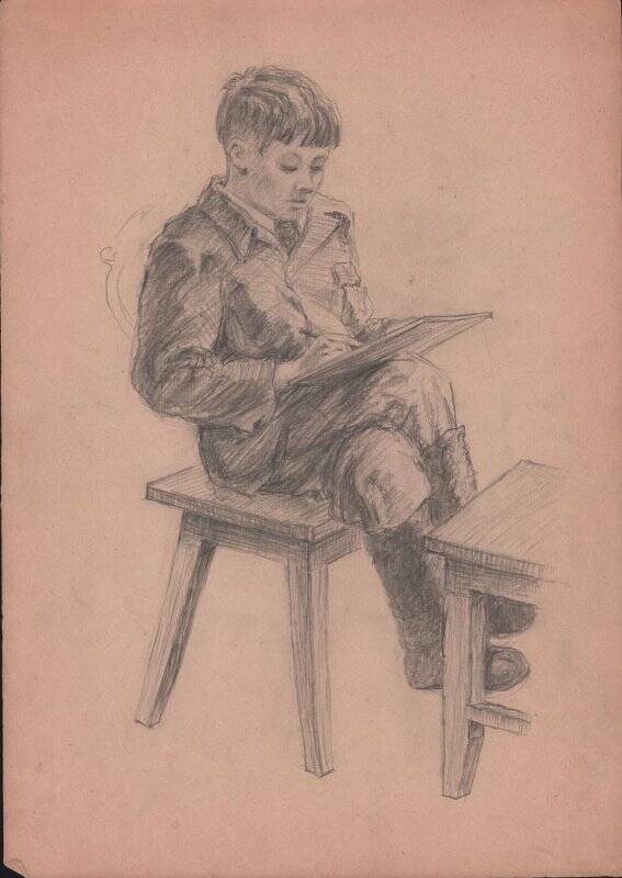Портрет рисующий школьник