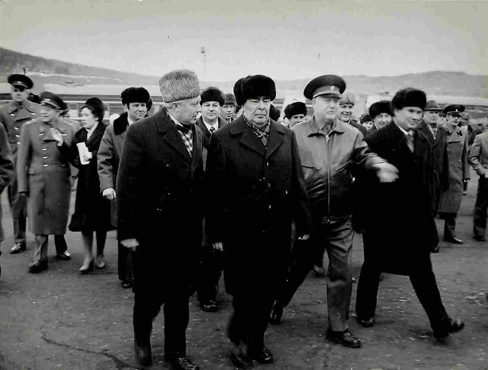 Фото. Л.И.Брежнев на ст.Сковородино 4 апреля 1978 года